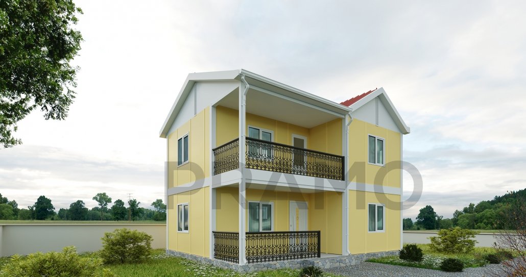 115 متر مربع من المساكن الجاهزة المكونة من طابقين