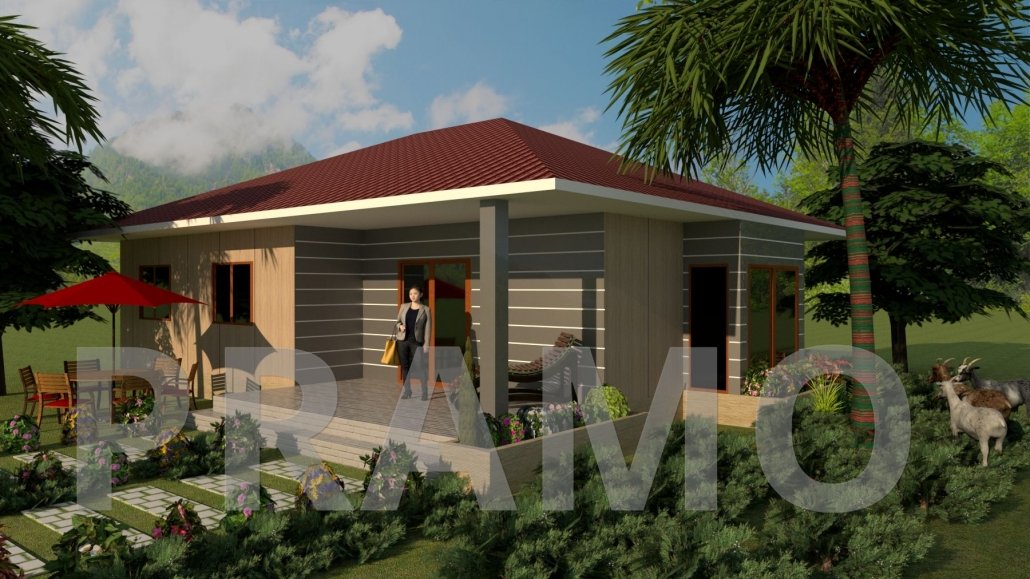 127 متر مربع من المساكن الفولاذية المكونة من طابق واحد