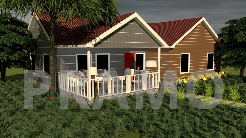 138 متر مربع من المساكن الفولاذية المكونة من طابق واحد