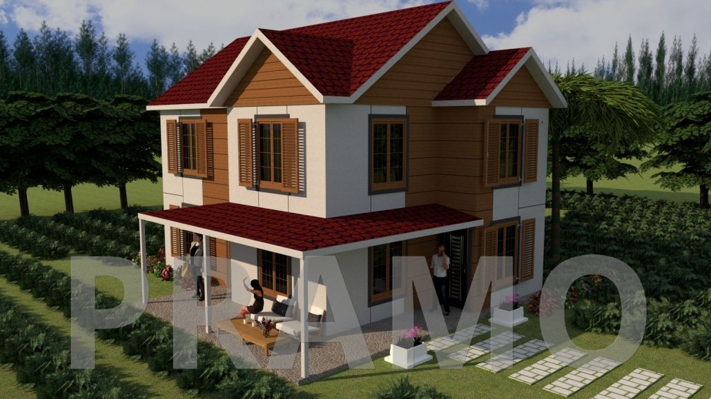 146 متر مربع من المساكن الفولاذية المكونة من طابقين