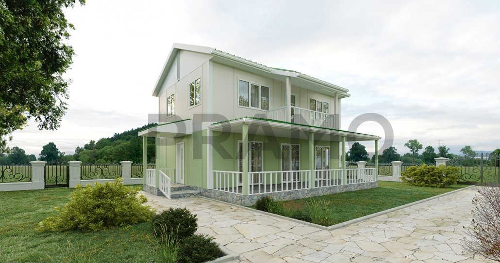 165 متر مربع من المساكن الجاهزة المكونة من طابقين