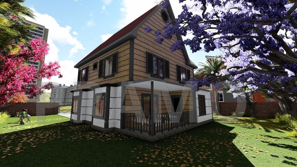 196 م2 مسكن فولاذي مكون من طابقين