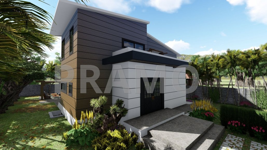 232 متر مربع من المساكن الفولاذية المكونة من طابقين