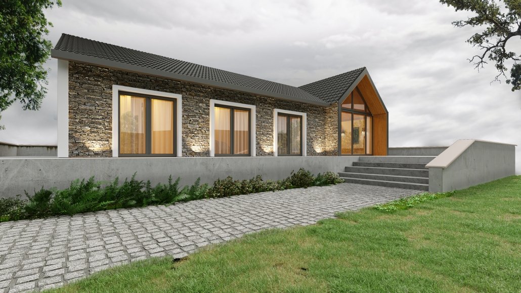 150 متر مربع من المساكن الفولاذية المكونة من طابق واحد