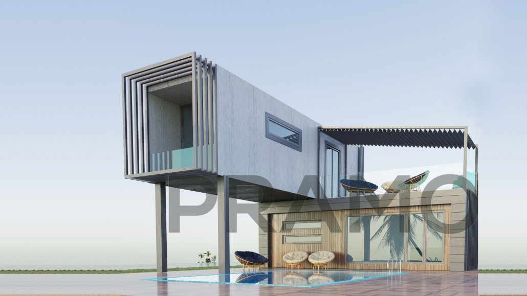 54 م2 وحدة سكنية نموذجية من طابقين